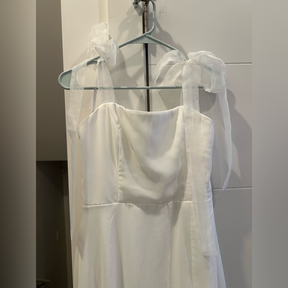 NWT Lulus Radiant Romance White Tie-Strap Maxi Dress - Picture 4 of 6